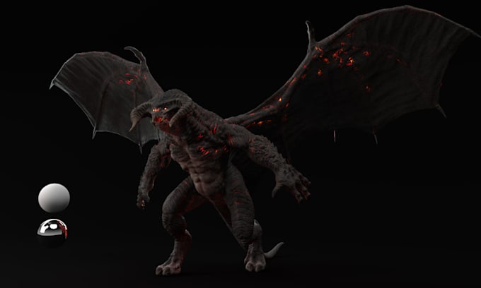 3d alien creatures 3d monster vampire zombie realistic model for game, animation