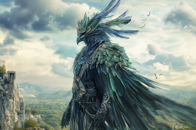 create fantasy character illustration, portrait, scene, splash art