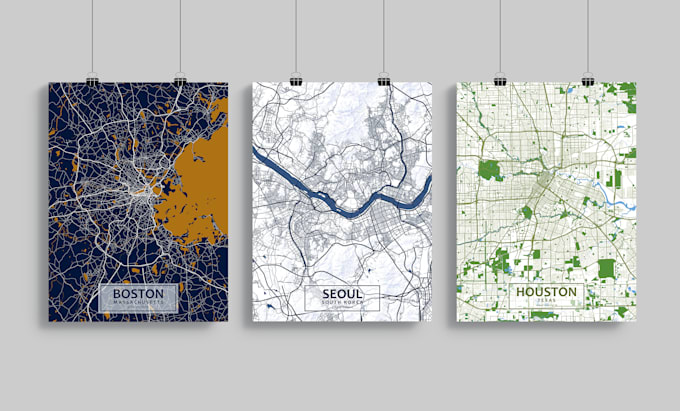 design a custom city map poster of any city in 24 hours