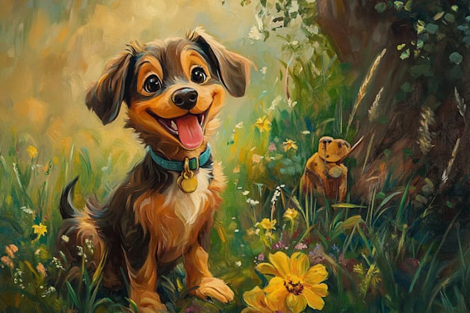 draw pet portrait with disney style