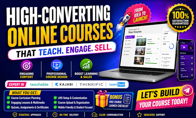 do course creation, course development, online course video content for you