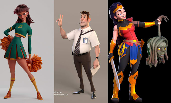3d character modeling stylized character rigging 3d sculpture cartoon ...