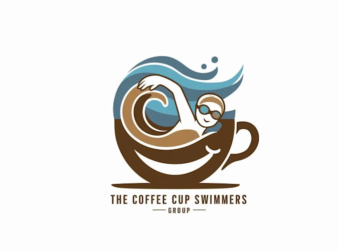 design thrilling coffee swimmers logo