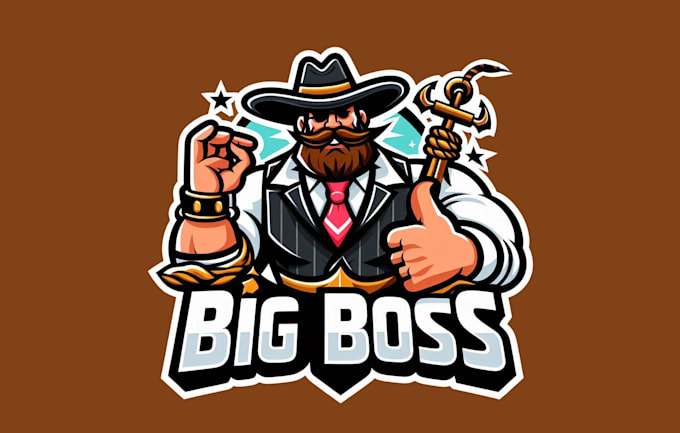 make an amazing big boss, king, mafia mascot logo in one day