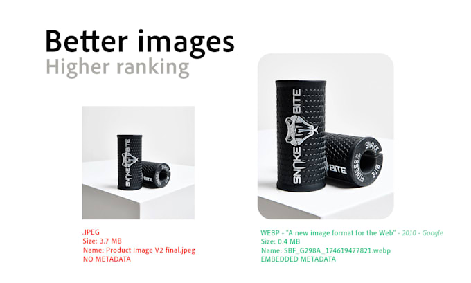 optimize and embed metadata to your product images