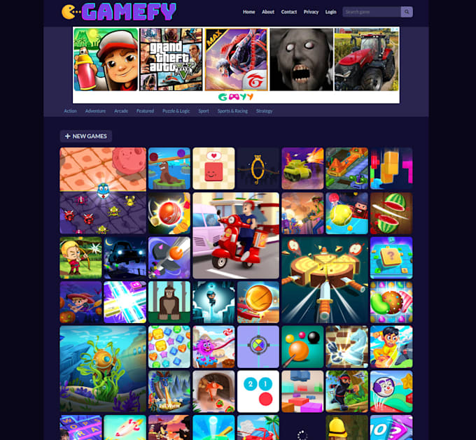 build the best online arcade gaming website with 1000 games