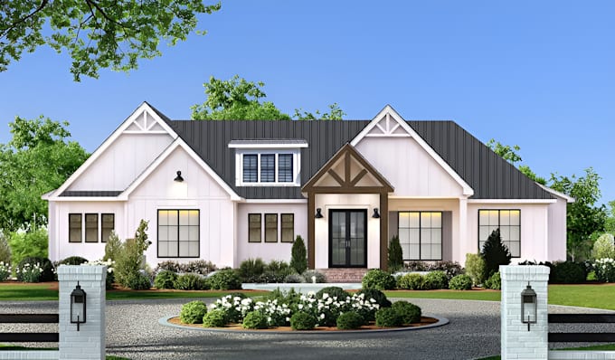 do house rendering, facade design, renovation