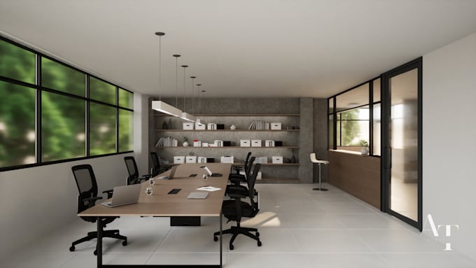 provide interior renderings for office and workspaces