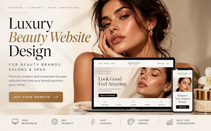 design beauty website, cosmetic website, salon website, spa website