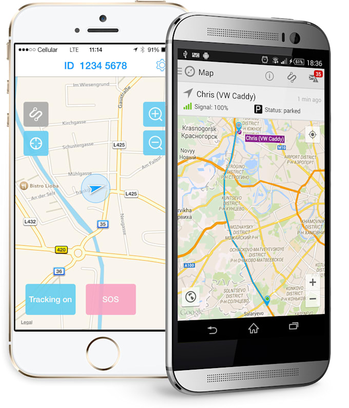 develop car tracking app, tracking app, geolocating app and face scanning app