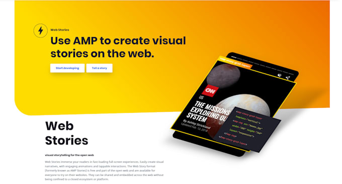 develop fast and interactive amp web pages