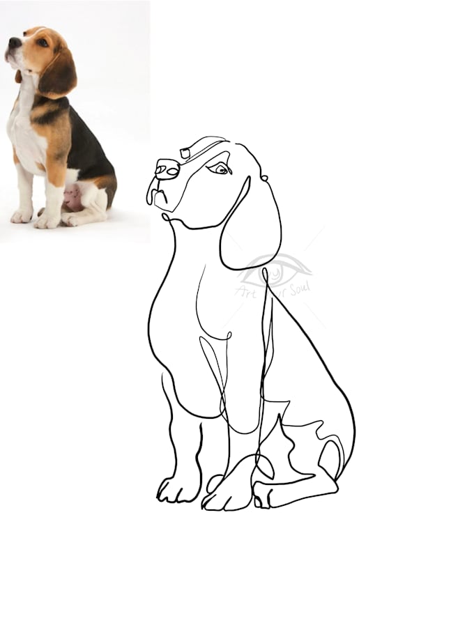 create one line pet art portrait