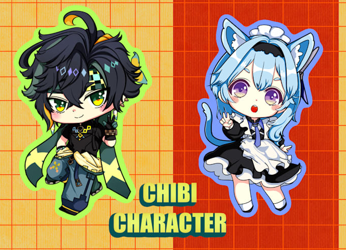 draw a cute chibi anime character,kawaii chibi fanart and oc