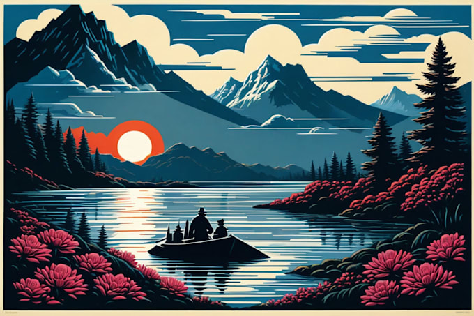 create a linocut illustration