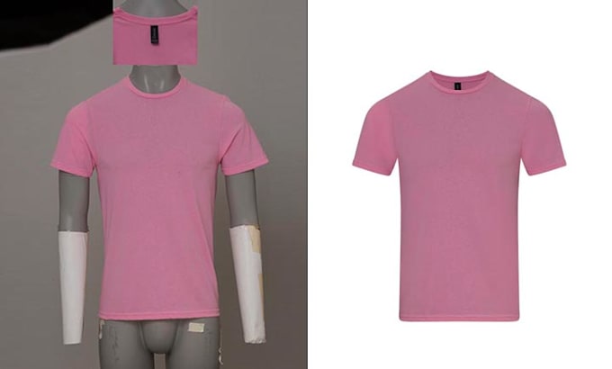 do ghost mannequin, neck joint, dummy removed