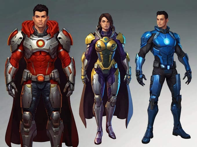 create scifi, fantasy, superhero character design