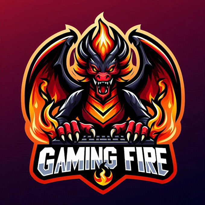 do modern fire dragon mascot logo unlimited revision