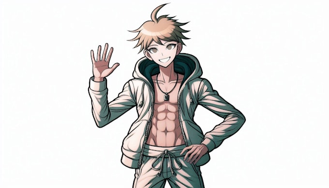 illustrate danganronpa sprite or custom cartoon anime game character design