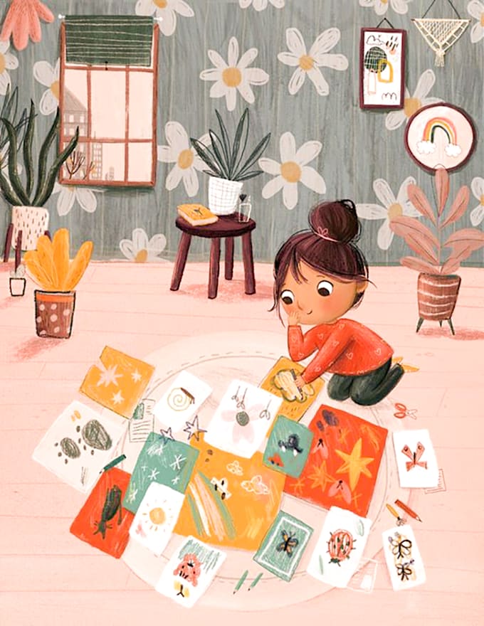draw children book illustration and cute character design