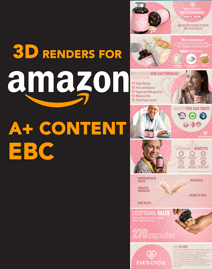 design amazon a plus content and ebc with 3d renders