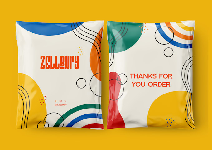 design premium poly mailers or mailer boxes packaging design