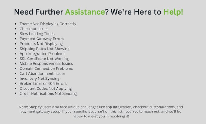 solve shopify errors and provide professional shopify support