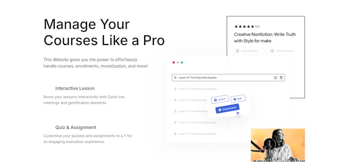 develop an online course selling website