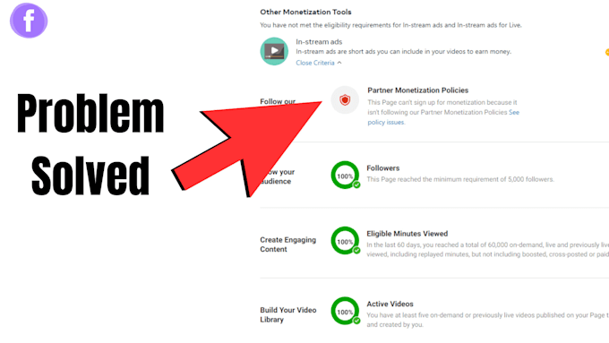 facebook page monetization remove issues in 15 minute