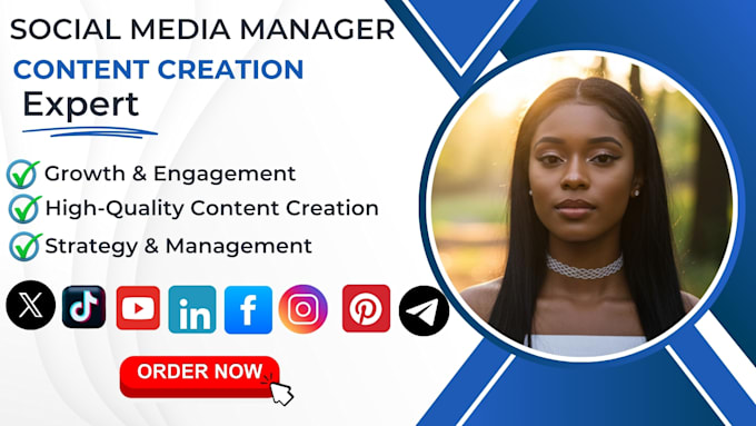 social media manager content creator instagram tiktok ads and linkedin growth