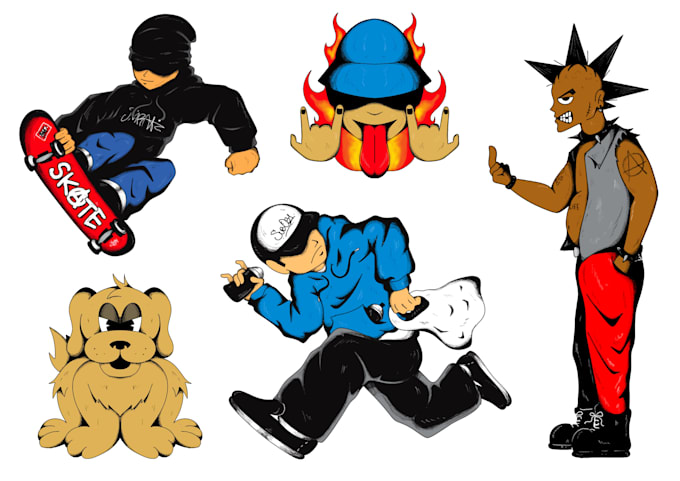 draw character in hip hop style