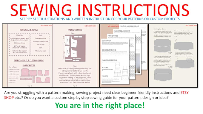 create customize layer wise pdf pattern and sewing instruction for home or shop