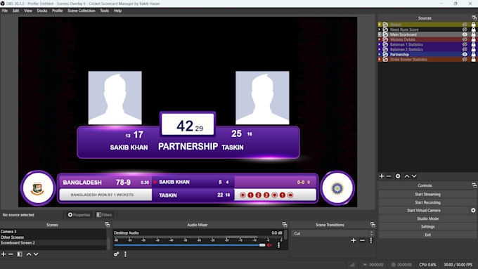 Fully automatic cricket scoreboard software for obs studio 2025 by ...