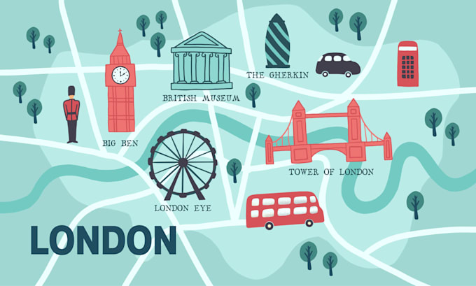 draw custom travel map illustration