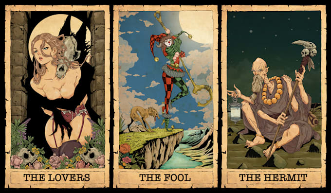 draw illustrations art for tarot card
