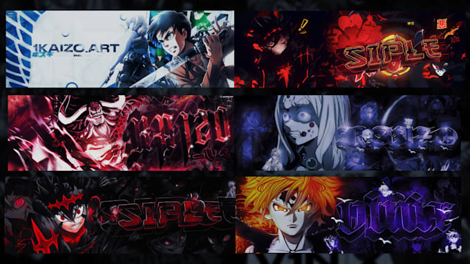 design beautiful banners or anime headers youtube, twitch, twitter in 24h