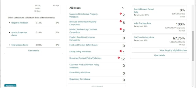 resolve amazon listing issues and fix account violations
