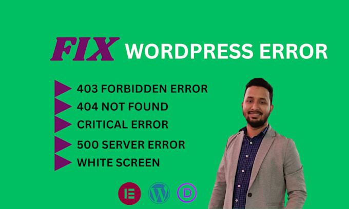 fix 403, 404, 500, 503, critical error, fatal error, database error any error on