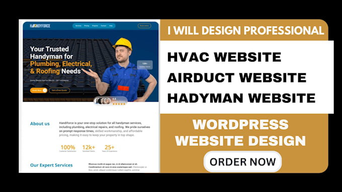 design hvac website cleaning website construction website plumbing website
