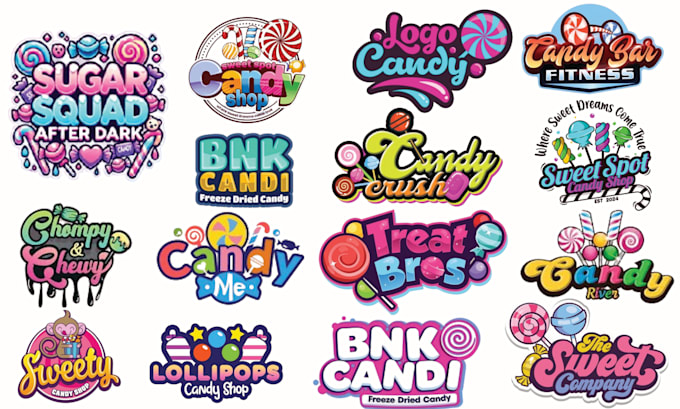 design candy, chocolate, bakery, sweets, or food logo