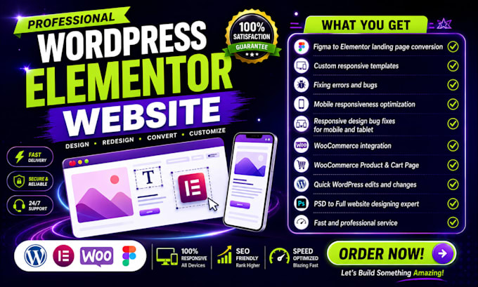 convert figma to elementor expert, website landing page redesign, wordpress fix