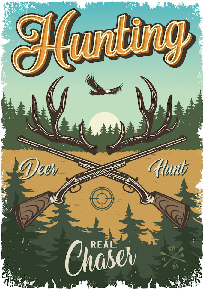 design premium killer hunting logo