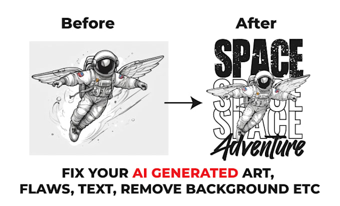 edit your ai art, fix text, flaws or remove background