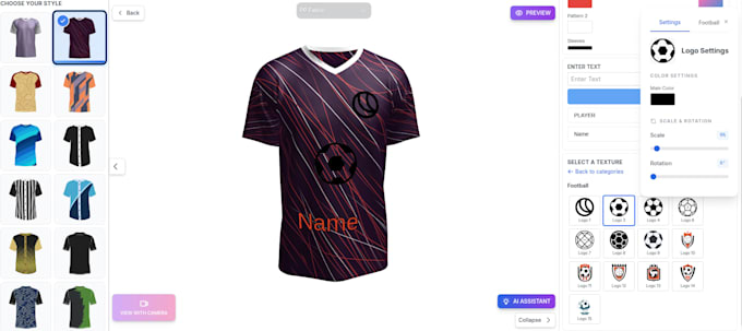 design custom 3d sports jerseys with svg export