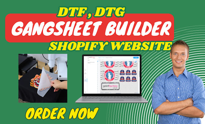 design dft, dtg printing website gangsheet builder website screen printing