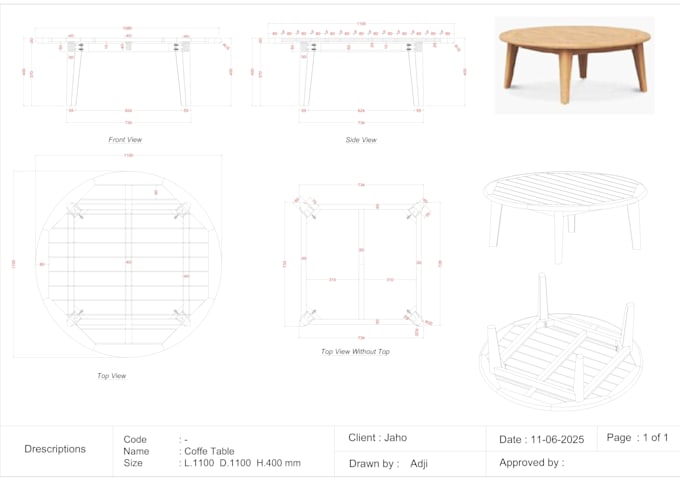 make your furniture using technical drawings with autocad