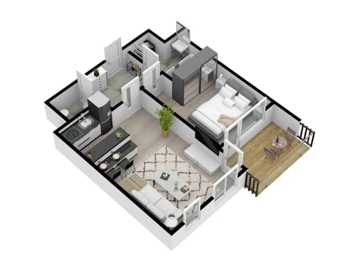 draw 2d floor plan,elevation,section from your sketch