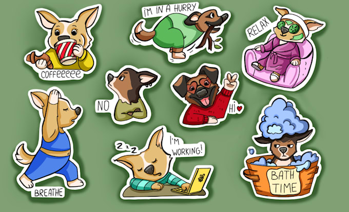 create cute individual stickers for whatsapp  telegram or printing