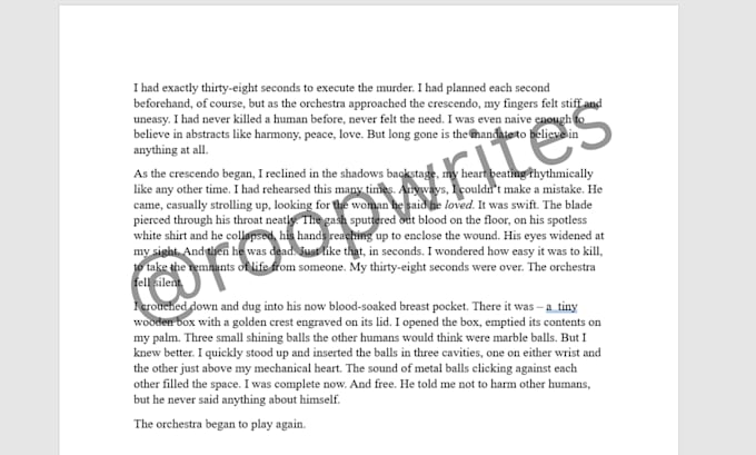 ghostwrite your psychological thriller novel or novella