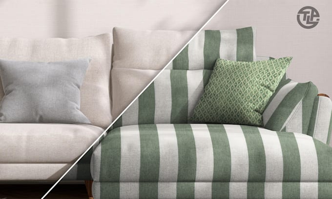 change furniture color and fabric texture for ecommerce product photo