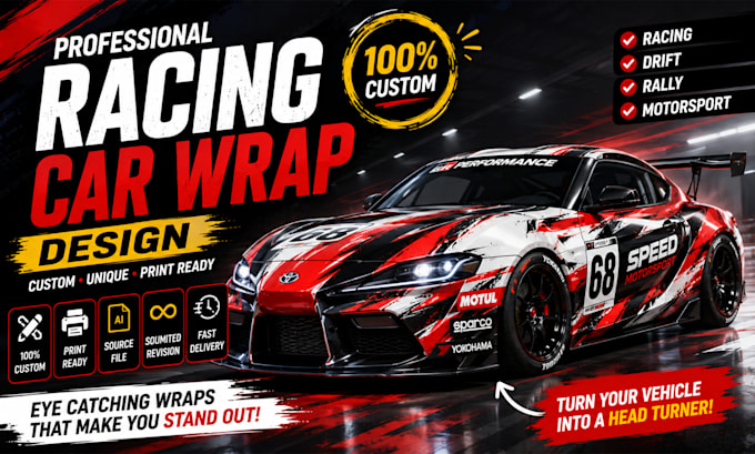 design professional racing car wrap